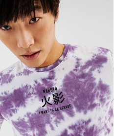 GEMO Tee-shirt à manches courtes tie-and-dye imprimé homme - Naruto Shippuden Violet