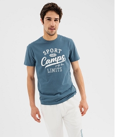 GEMO Tee-shirt manches courtes imprimé en relief homme - Camps United bleu standard