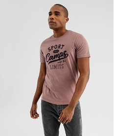 GEMO Tee-shirt manches courtes imprimé en relief homme - Camps United rose standard
