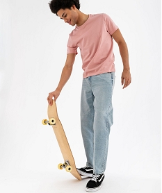 GEMO Tee-shirt à manches courtes et col rond homme Rose