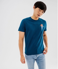 GEMO Tee-shirt à manches courtes imprimé devant et dos homme - Rick & Morty bleu standard