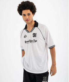 GEMO Tee-shirt de sport manches courtes en maille légère homme blanc standard