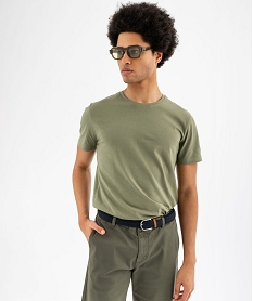 GEMO Tee-shirt à manches courtes et col rond homme Vert