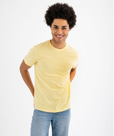 GEMO Tee-shirt à manches courtes et col rond homme jaune vif