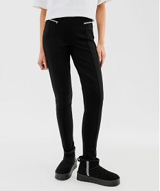 GEMO Leggings avec zips décoratifs femme noir standard