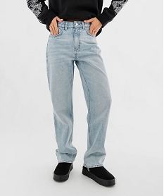 GEMO Jean Full Lenght Straight taille haute femme Gris