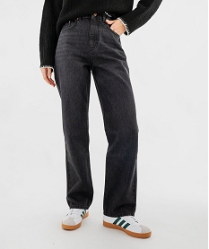GEMO Jean Full Lenght Straight taille haute femme noir standard
