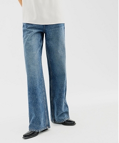 GEMO Jean wide leg taille haute femme bleu standard