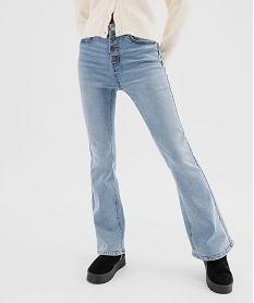 GEMO Jean bootcut taille haute en denim stretch femme Gris
