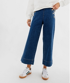 GEMO Jean large à pont taille haute 910e femme Bleu