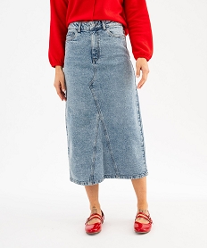 GEMO Jupe en jean midi femme Gris
