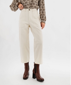 GEMO Jean slouchy court à taille haute femme blanc chine
