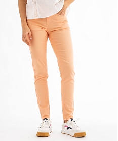 GEMO Pantalon coupe Slim taille normale femme Orange