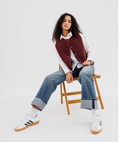GEMO Veste sans manches en sherpa femme Rouge