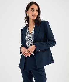 GEMO Veste de blazer coupe droite femme Bleu