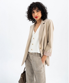 GEMO Veste blazer fermeture un bouton femme - LuluCastagnette marron vif