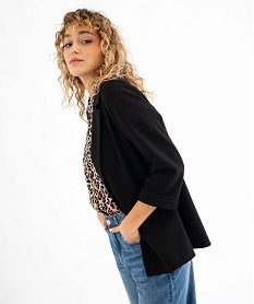 GEMO Veste blazer à manches 34 sans bouton femme noir standard