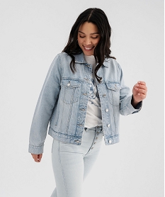 GEMO Veste en jean classique femme blanc standard