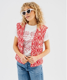 GEMO Veste sans manche matelassée à motifs femme Imprimé