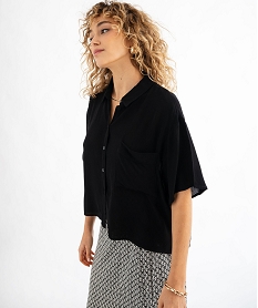 GEMO Chemise manches courtes ample et fluide femme noir standard