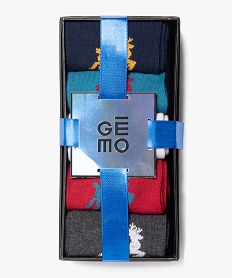 GEMO Chaussettes homme à motifs rennes en coffret cadeau (lot de 5) kaki chine