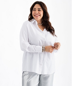 GEMO Chemise manches longues dos rallongé femme grande taille blanc standard