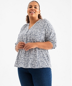 GEMO Blouse imprimée à manches 34 femme grande taille Imprimé