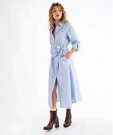 GEMO Robe chemise à manches longues rayée femme - LuluCastagnette Imprimé