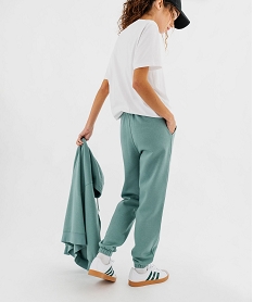 GEMO Pantalon de jogging en molleton doux femme Vert