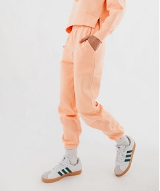 GEMO Pantalon de jogging en molleton doux femme orange standard