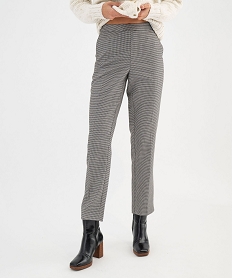 GEMO Pantalon en maille à motif pied de poule femme pied de puce