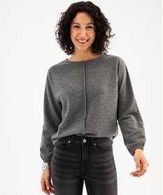 GEMO Pull fin à manches chauve-souris femme gris standard