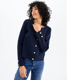 GEMO Veste légère à col rond avec boutons métalliques femme - LuluCastagnette noir chine