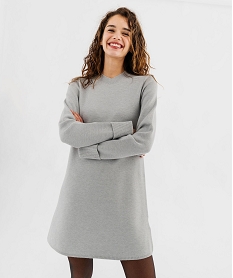GEMO Robe pull coupe évasée femme gris standard