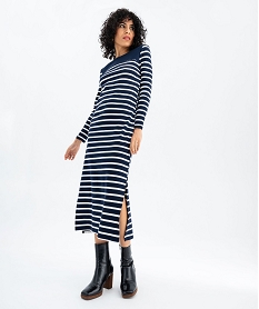 GEMO Robe en maille à rayures femme - LuluCastagnette Bleu