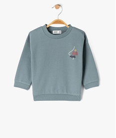 GEMO Sweat en molleton doux à grand motif au dos garçon bleu standard