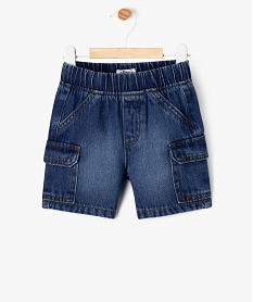 GEMO Bermuda en jean à poches cargo bébé garçon bleu standard