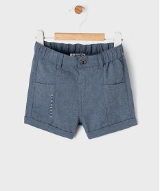 GEMO Short en flanelle à revers et taille élastiquée bébé garçon - LuluCastagnette bleu standard