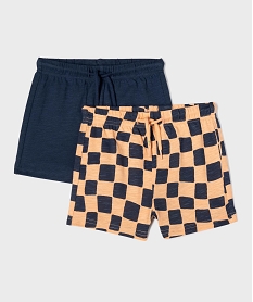 GEMO Short en coton avec taille ajustable bébé garçon (lot de 2) Bleu