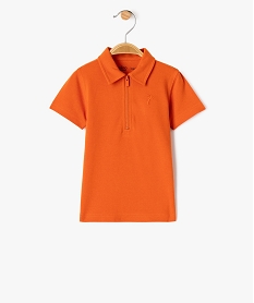 GEMO Polo manches courtes avec col zippé bébé garçon orange standard