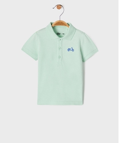 GEMO Polo manches courtes en maille piquée à motif bébé garçon vert standard