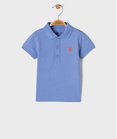 GEMO Polo manches courtes en maille piquée à motif bébé garçon bleu standard