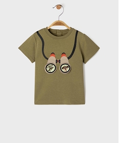 GEMO Tee-shirt manches courtes avec motif sur le buste bébé garçon kaki standard