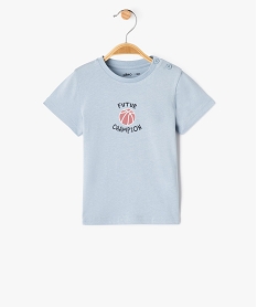 GEMO Tee-shirt manches courtes à message bébé garçon bleu standard