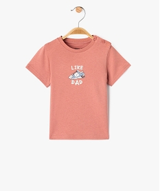GEMO Tee-shirt manches courtes à message bébé garçon Rose