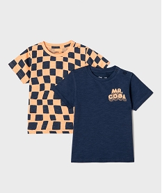GEMO Tee-shirt à manches courtes imprimés bébé garçon (lot de 2) Bleu