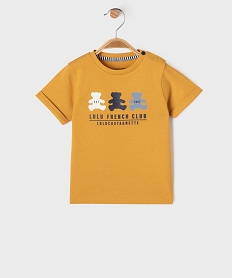 GEMO Tee-shirt manches courtes avec logos et inscriptions bébé - LuluCastagnette Jaune
