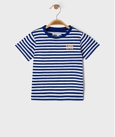GEMO Tee-shirt manches courtes à rayures bébé garçon Bleu