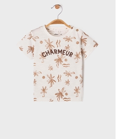 GEMO Tee-shirt manches courtes à motifs palmiers bébé garçon Blanc