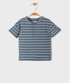 GEMO Tee-shirt manches courtes à rayures bébé garçon bleu standard